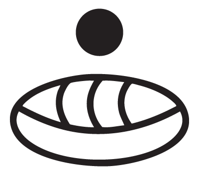 Imagen del glifo Cempohualli, un punto sobre una concha de caracol, que representa al número veinte